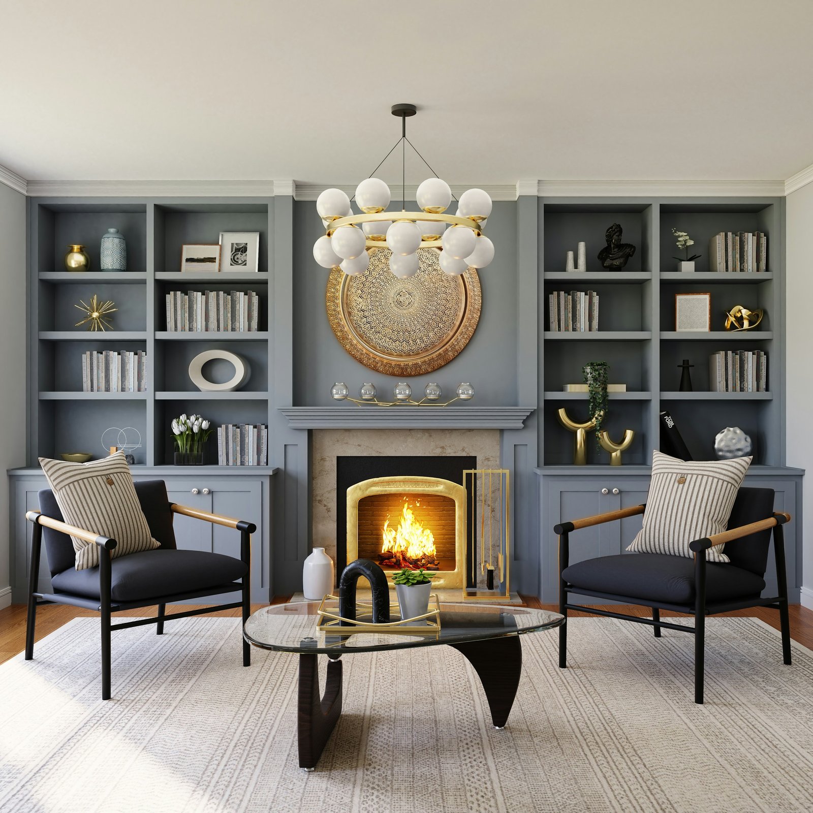 Brass Hour Chandelier